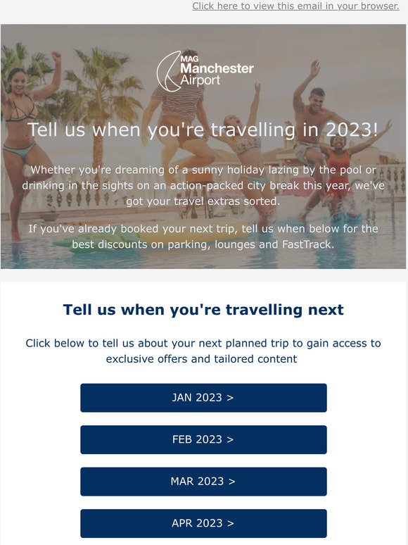 Where will 2023 take you? Plus 25% off* parking inside