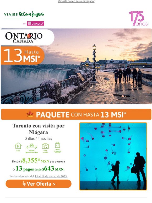 , 🍁🤩¡Descubre lo Mejor de Ontario, Canadá con hasta 13 MSI*!