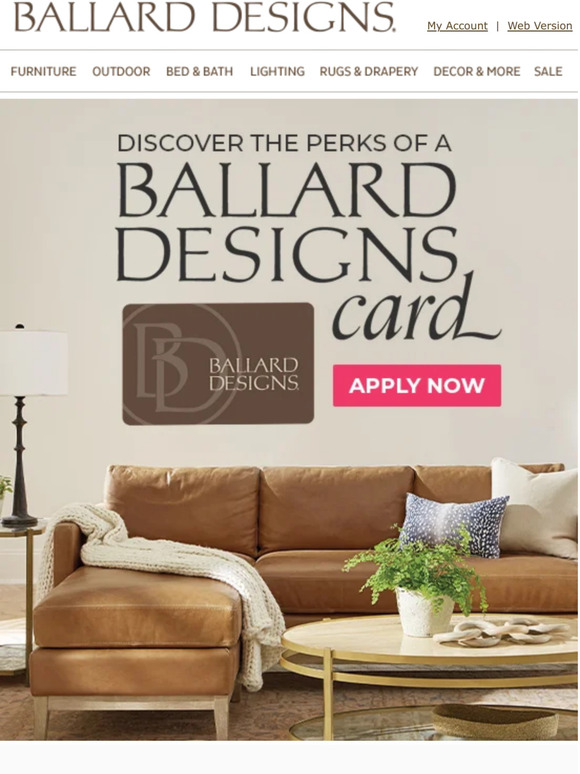 Ballard Designs Enjoy free shipping exclusive to new cardholders