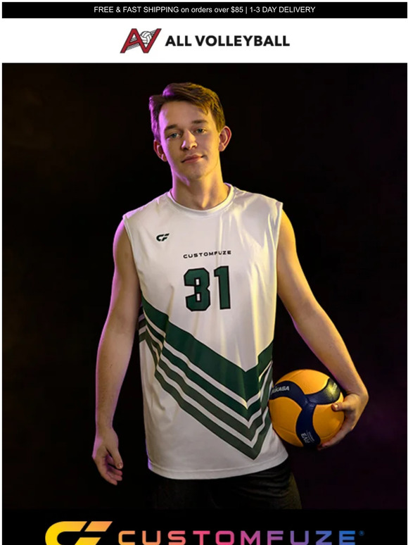 Men's Volleyball Jerseys  CustomFuze Men's Sublimated Pro Series  Sleeveless Jersey - Quick Ship