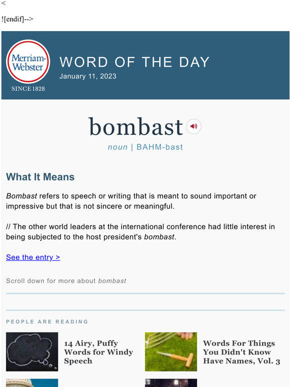 Merriamster Bombast plus, 14 Airy, Puffy Words for Windy Speech