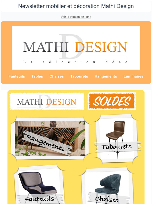 Newsletter Mobilier et Décoration ⚡️SOLDES HIVER❄️
