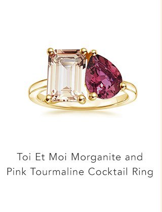Toi Et Moi Morganite and Pink Tourmaline Cocktail Ring
