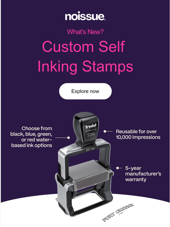 New Product: Custom Self Inking Stamps