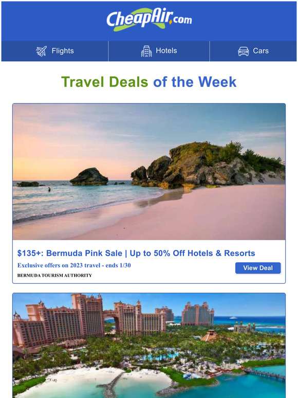 $135+ // Bermuda Hotels & Resorts - Up to 50% Off