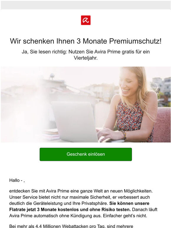 Kostenlos…und speziell für Sie, — !