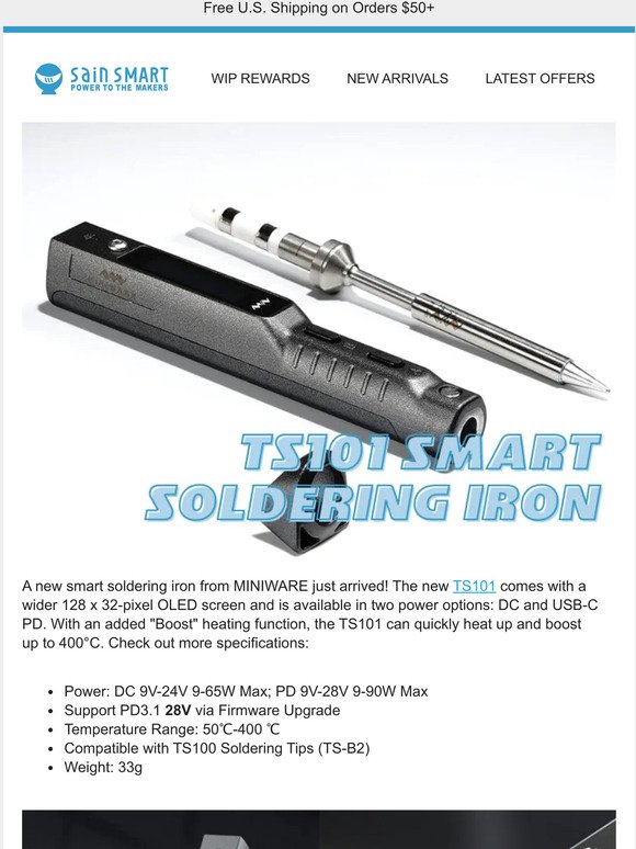 A new smart soldering iron with two ⚡power options!