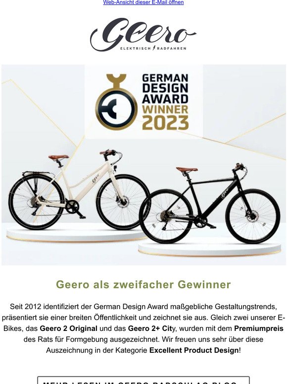 Geero zweifach ausgezeichnet 🏆 mit German Design Award!