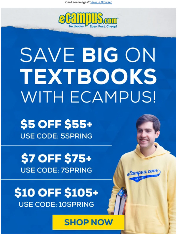 📚 Spring Savings Special | Get $10 Off Your Textbook Order 💵