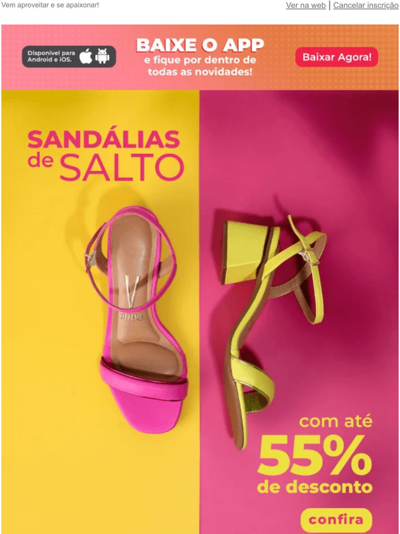 Seu novo SALTO preferido está aqui com 55% OFF ﻿✨