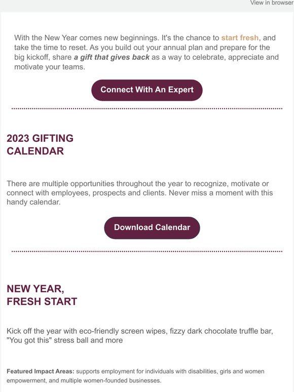 —, your 2023 gifting calendar, perfect for motivating and inspiring colleagues and clients