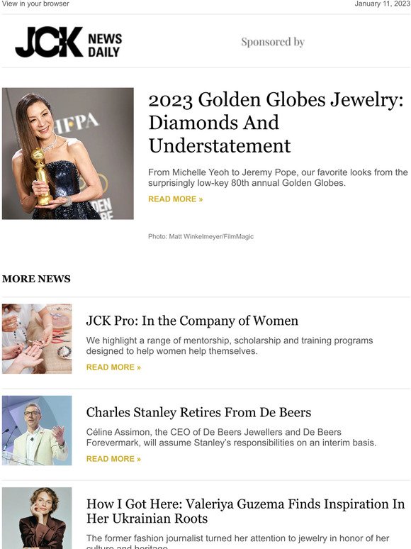 2023 Golden Globes Jewelry: Diamonds And Understatement