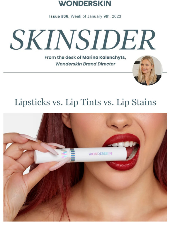 Wonderskin Lipsticks vs. Lip Tints vs. Lip Stains Milled