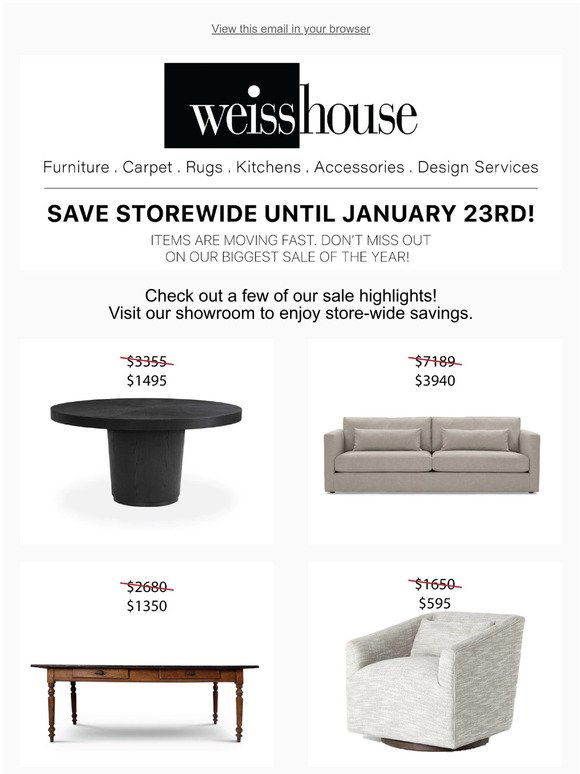 Shop The Weisshouse Annual Sale!