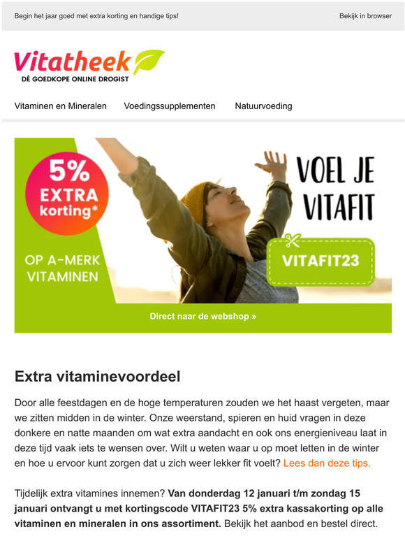 Korting op alle A merk vitaminen & mineralen