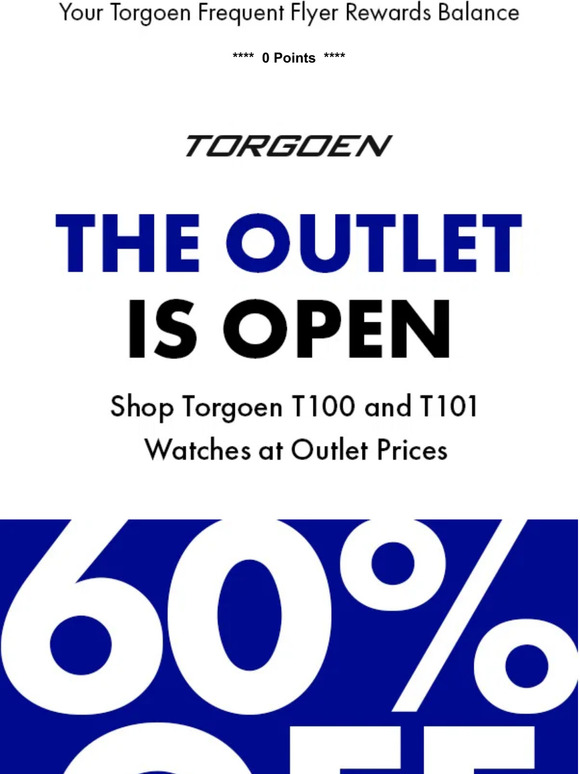 60% Off T100 and T1010 Watches at Torgoen Outlet
