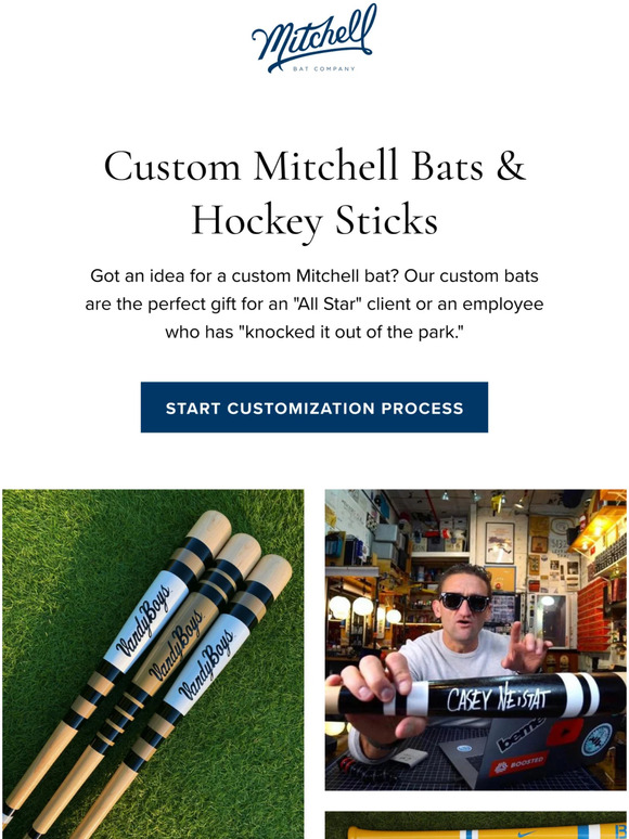Custom Mitchell bats & hockey sticks