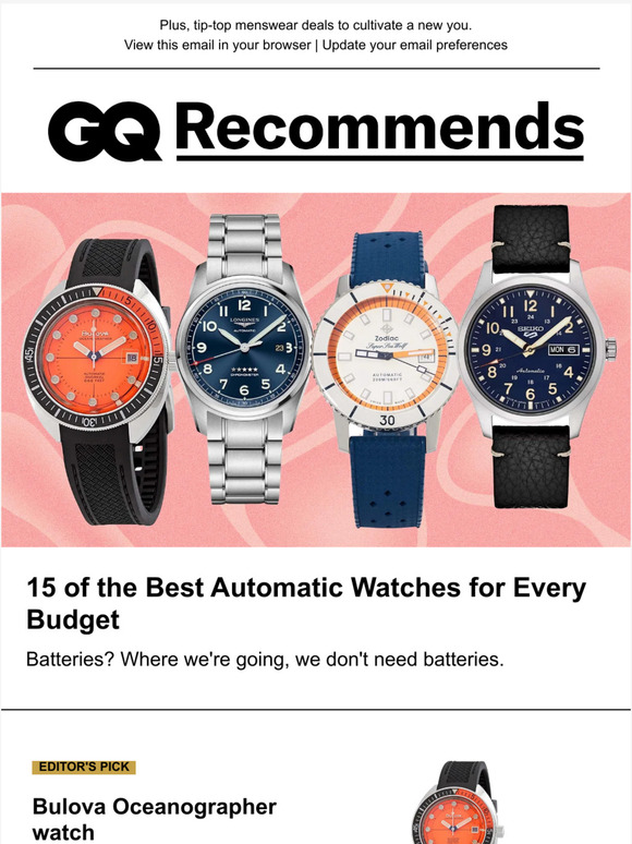 GQ magazine 15 of the Best Automatic Watches for Every Budget Milled