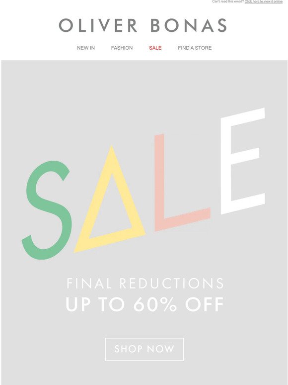 Final reductions | Sale now up to 60% off​