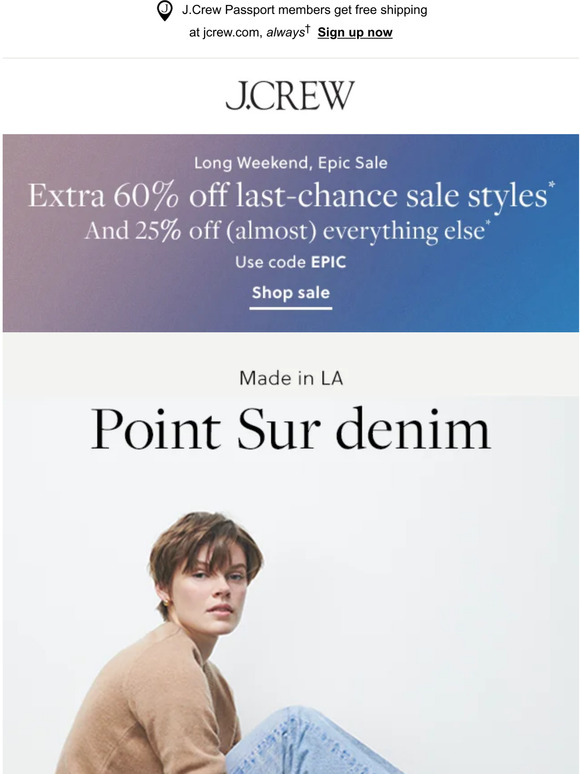 J.Crew Canada Made in LA limitededition Point Sur denim Milled