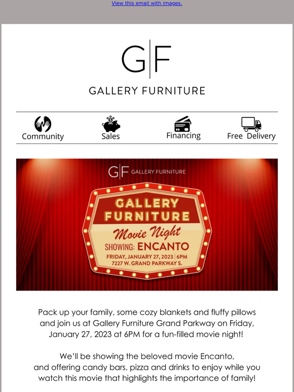 Gallery Furniture Pack up your family for a funfilled movie night! 🥳