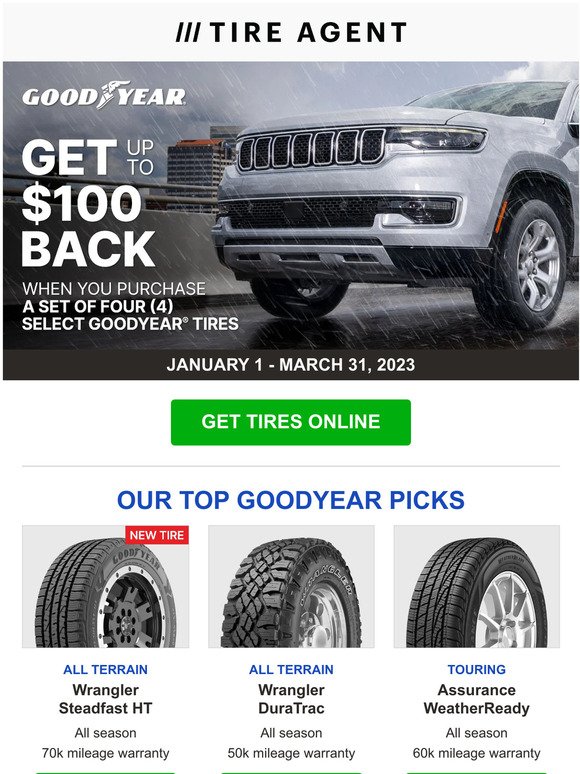Tire Agent: $100 Rebate on Goodyear Tires: Don't Miss Out | Milled