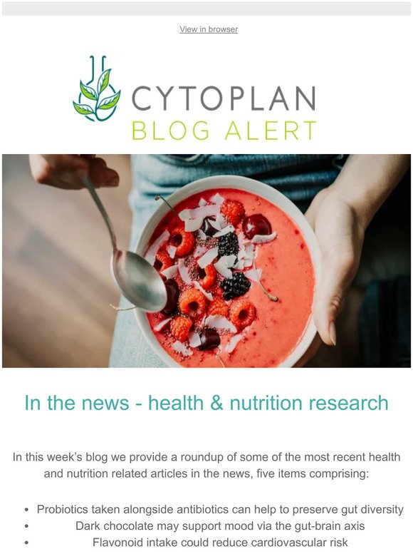 In the news - the latest health & nutrition research