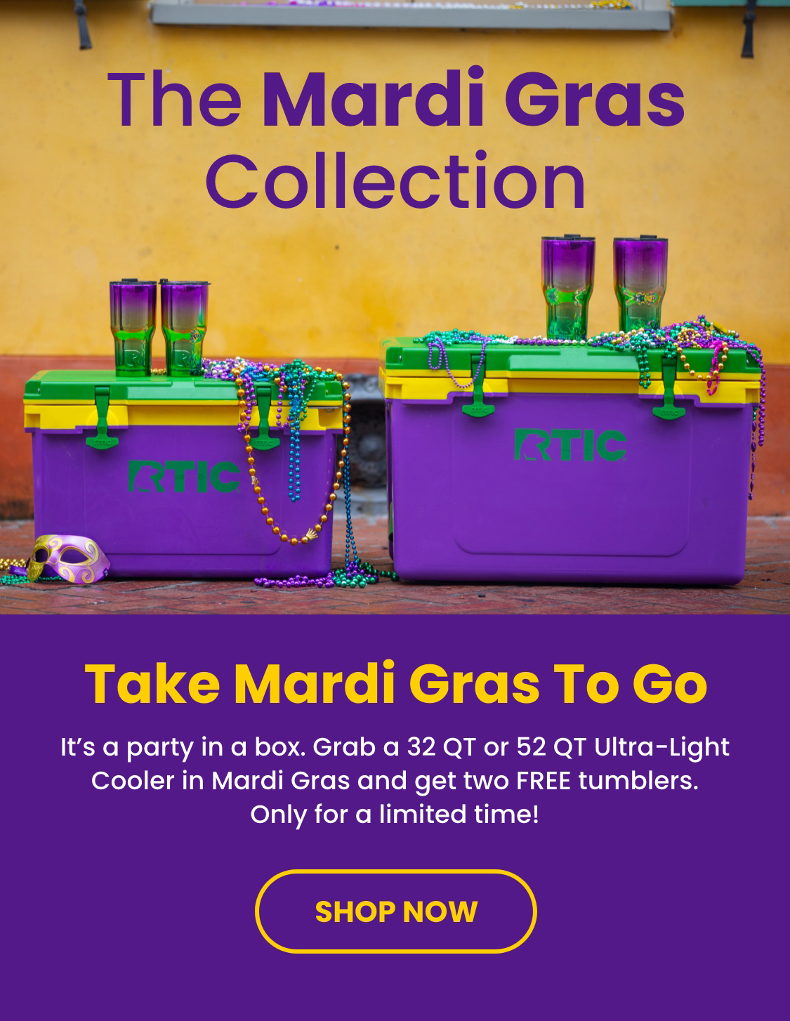 rtic mardi gras cooler