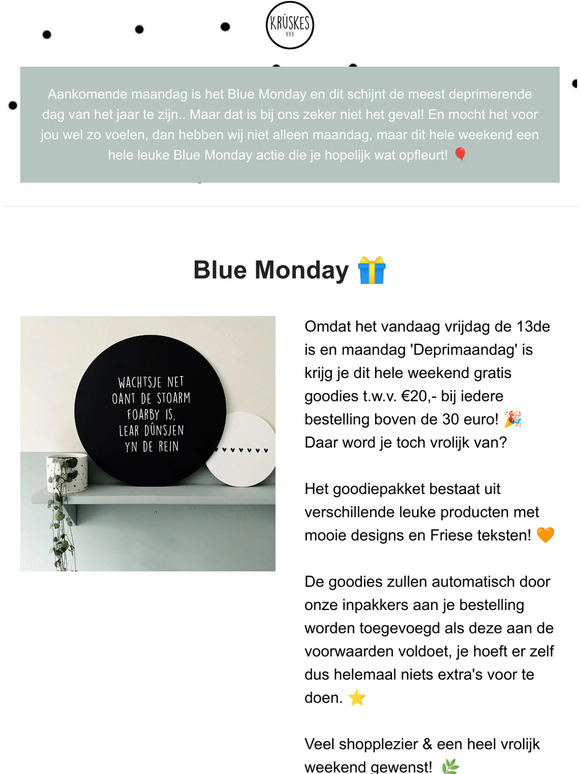 Bijna Blue Monday! Gratis goodies bij je bestelling 💙