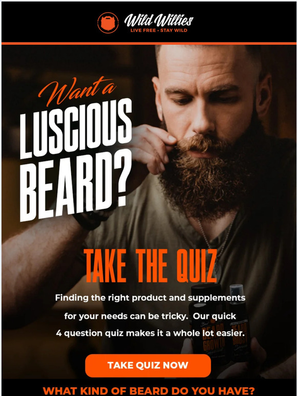 Take our beard quiz and GET 15% OFF!