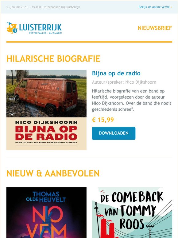 Nico Dijkshoorn leest Bijna op de radio | De nieuwe app van Luisterrijk! | November van Thomas Olde Heuvelt | 'n Beetje leuk ouder worden