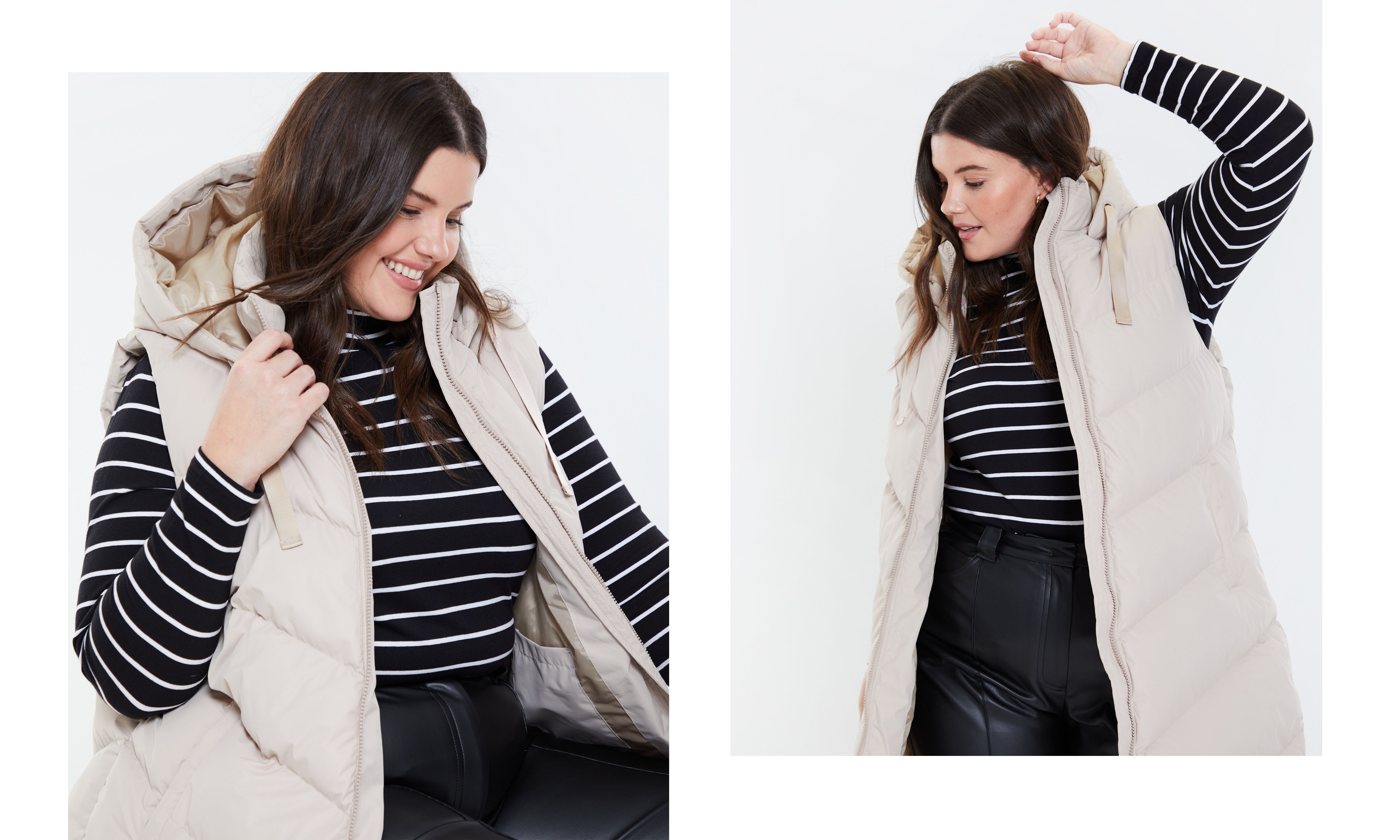 Threadbare Australia New In The longline padded gilet Milled