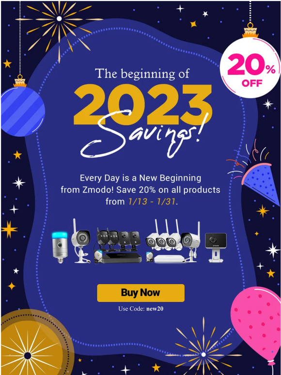 The Beginning of 2023 , Get 20% Off sitewide from Zmodo!