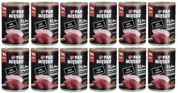 Pan Mięsko, Indyk z jeleniem 12 x 400g - mokra karma dla psów dorosłych, 12 x 400g ZESTAW