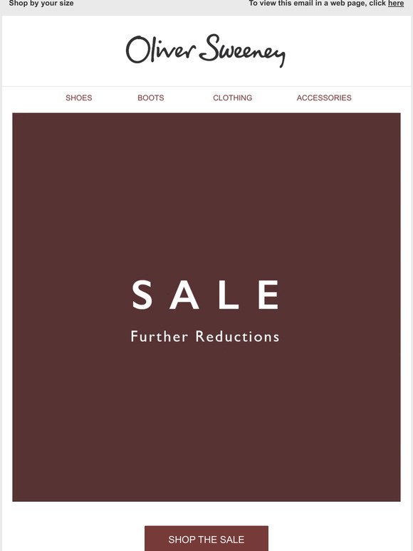 Sale - Further reductions up to 50% off