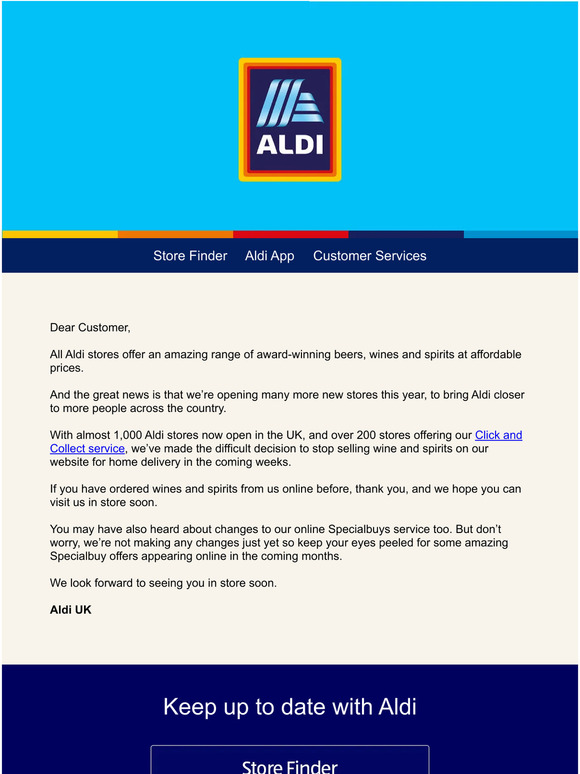 Aldi An update from Aldi UK Milled