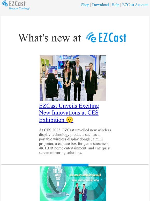 EZCast Presented the Latest Wireless Display Products at CES 2023