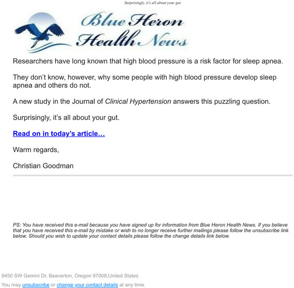 Blood Pressure & Sleep Apnea—Weird Gut Connection