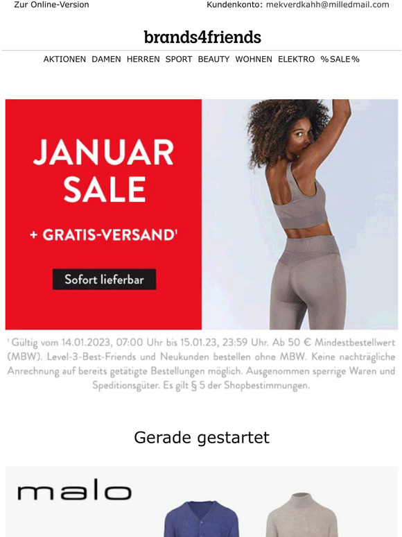 Januar Sale + Gratis-Versand! Malo -70% / Pepe Jeans -40% / Vero Moda -65%