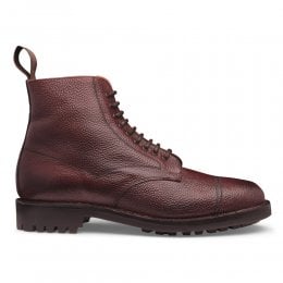 Pennine III C Shearling Lined Veldtschoen Derby Boot in Burgundy Grain Leather