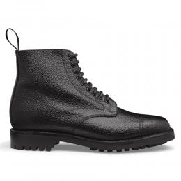 Pennine III C Shearling Lined Veldtschoen Derby Boot in Black Grain Leather