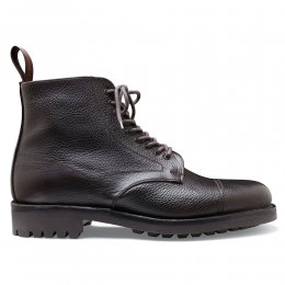 Pennine II C Veldtschoen Derby Boot in Dark Brown Pull Up Grain Leather