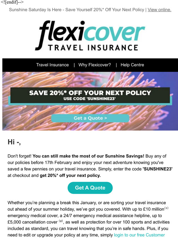 You Can Still Save 20%* Off Your Next Policy!