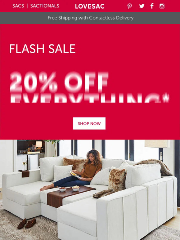 LoveSac Yes, It’s True! Only 3 Days Left to Get 20 Off Everything