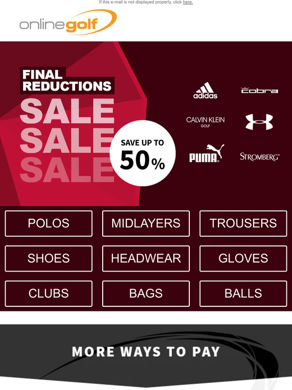 Sale Final Reductions - Selling fast!
