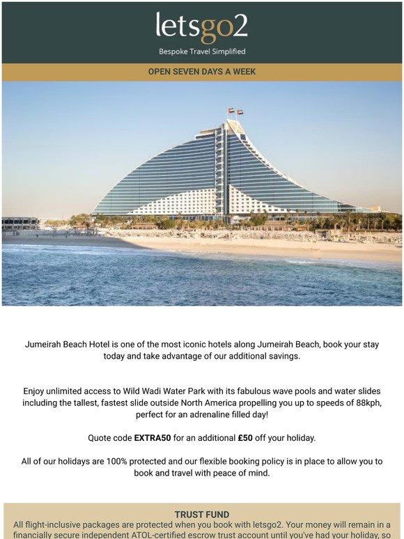 Flash Sale | Jumeirah Beach Hotel | Ends today