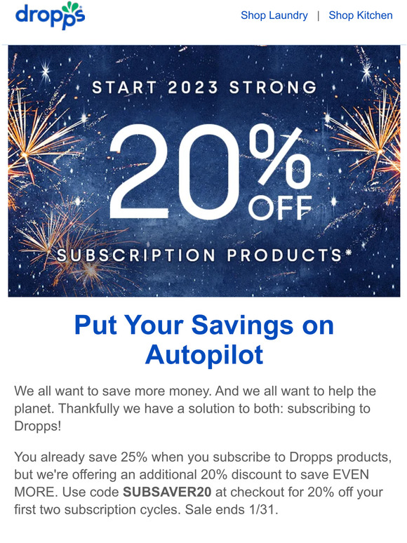 dropps Save Sustainably with 20 Off New Subscriptions Milled