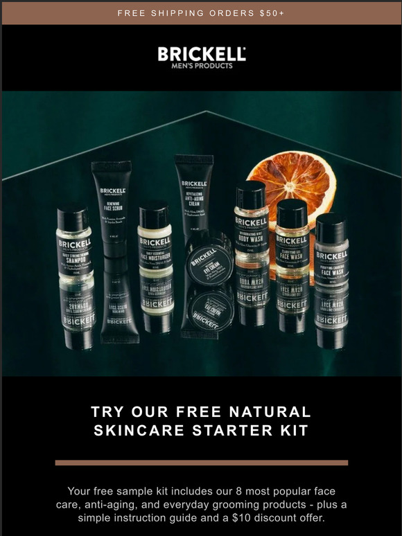 Brickell Men's Products Open for Free Skincare Samples Milled