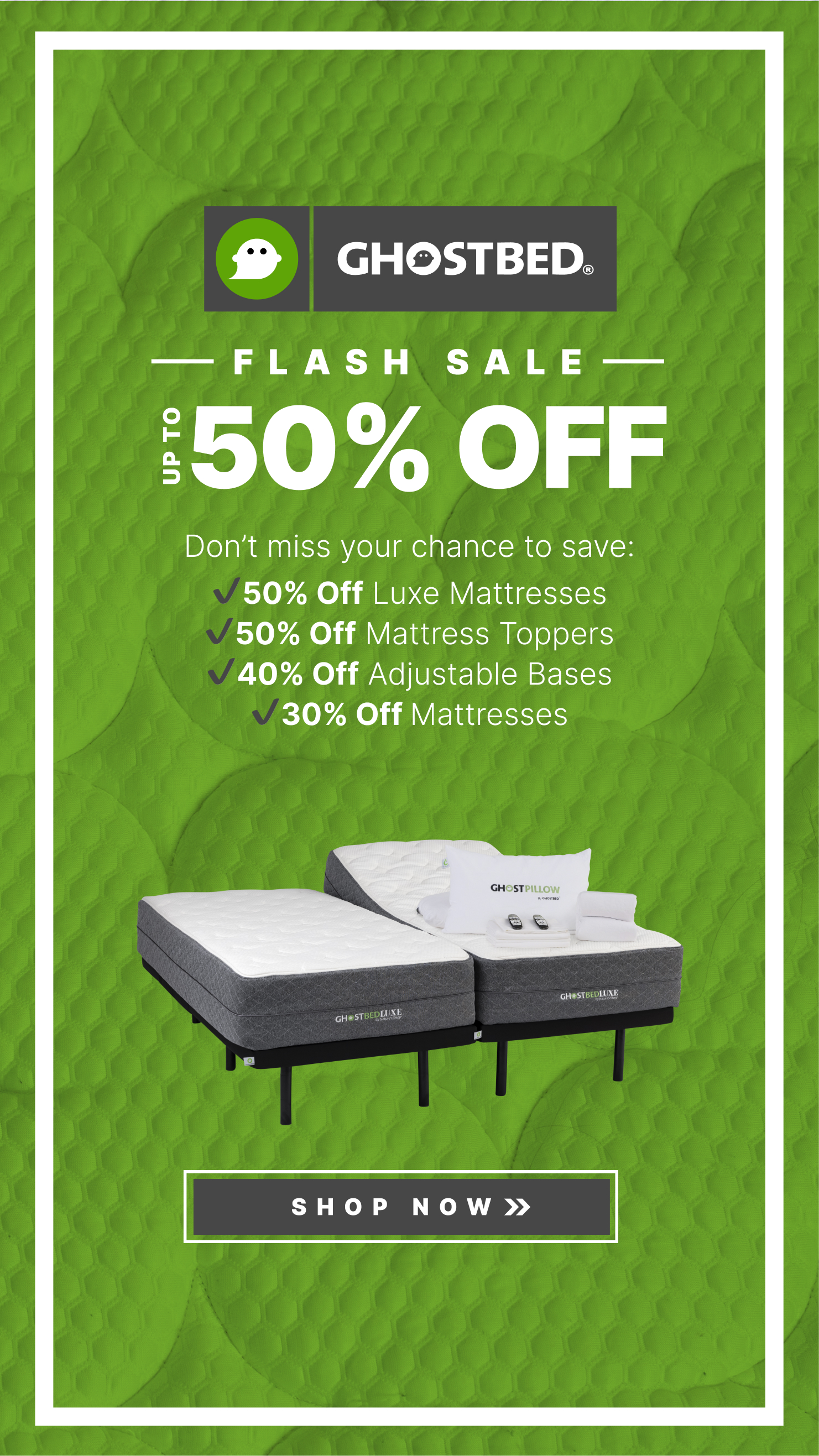 GhostBed ⚡️ How about a little FLASH SALE? Milled