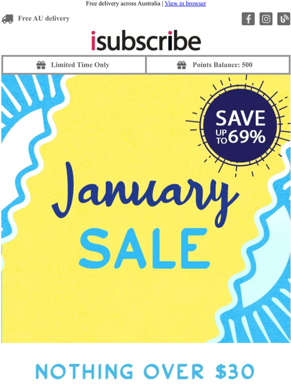 January SALE, save up to 69%